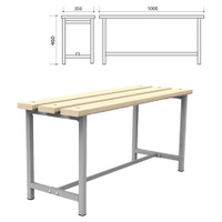 Скамья деревянная на металлокаркасе СТ 1 1000х350х460 мм каркас металлический серый сиденье дерево