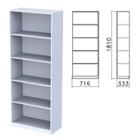 Шкаф стеллаж Бюджет 716х333х1810 мм 4 полки серый 402651-030