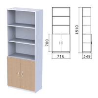 Шкаф полузакрытый Бюджет 716х349х1810 мм орех онтарио Комплект