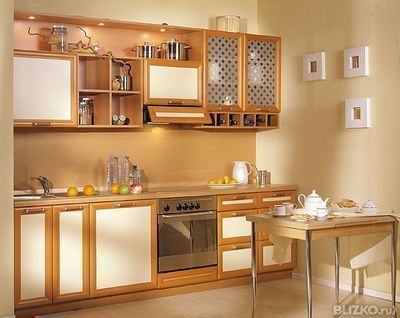 Кухонный гарнитур на заказ золотистый DimAle Style