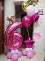Оформление дня рождения воздушными шарами " Розовая королева"