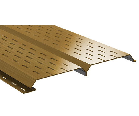 Металлический софит 15х240 перфорированный, Золотой дуб (текстурированный)