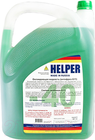 Охлаждающая жидкость (антифриз) Helper G11 зеленый, -40°С (10 л)