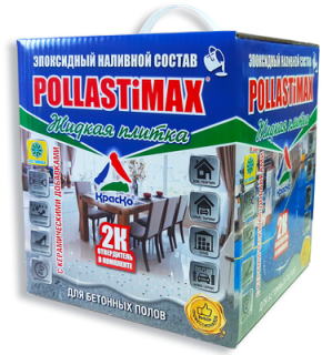 Pollastimax Жидкая плитка серый 7 кг А+Б наливной состав КрасКо