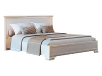Двуспальная кровать Сиена ПМ Бодега белый, патина золото, 160х200 см