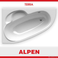 Асимметричная акриловая ванна Alpen (Альпен) Terra (Терра) 170*110*48