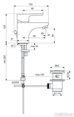 Смеситель для умывальника Ideal Standard CeraPlan III B0700AA