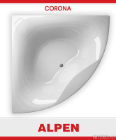 Угловая акриловая ванна Alpen (Альпен) Corona 150*150