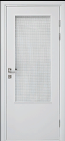 Дверь межкомнатная Экошпон/ ПВХ гладкий Модель Гладкая, со стеклом, белая