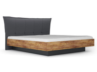 Двуспальная кровать Вега Бавария ПМ Таксония медовая / Кожа поло графит, 180х200 см