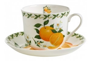 Чашка с блюдцем чайная 480 мл, Апельсин, Maxwell & Williams Фруктовый сад (55515al)