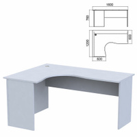 Стол компактный Арго 1600х1200х760 мм левый серый Комплект