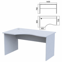 Стол эргономичный Арго 1400х900х760 мм левый серый Комплект