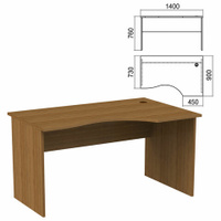 Стол эргономичный Арго 1400х900х760 мм правый орех Комплект