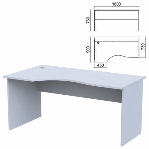 Стол эргономичный Арго 1600х900х760 мм левый серый Комплект