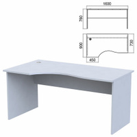 Стол эргономичный Арго 1600х900х760 мм левый серый Комплект