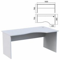 Стол эргономичный Арго 1600х900х760 мм правый серый Комплект