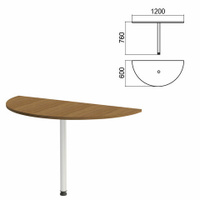 Стол приставной полукруг Арго 1200х600х760 мм орех/опора хром Комплект