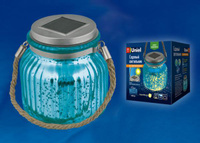 Светильник садовый USL-M-210/GN120 BLUE JAR Садовый светильник на солнечной батарее. Теплый белый свет. 1*АА Ni-Mh аккум