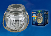 Светильник садовый USL-M-211/GN120 SILVER JAR Садовый светильник на солнечной батарее. Теплый белый свет. 1*АА Ni-Mh акк