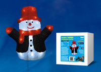 Фигурка ULD-M2730-024/STA WHITE IP20 SNOWMAN Фигура светодиодная «Снеговик», 24 светодиода, 27*17*30 см, цвет свечения-б