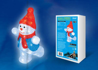 Фигурка ULD-M2234-040/STA WHITE IP20 SNOWMAN-2 Фигура светодиодная «Снеговик-2», 40 светодиодов, размер 22*17*34 см, цве