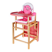 Стол-стул для кормления Babys Piggy (свинка) розовый лакированный Сенс-М