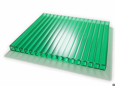 Сотовый поликарбонат 16 мм зеленый Novattro 2,1x12 м (25,2 кв,м), лист