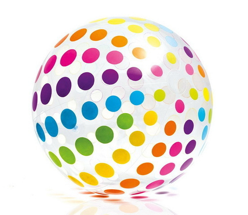 Мяч пляжный Интекс Цветной горох 107см в пакете 59065 Intex