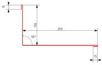 Планка примыкания 90° 136Х250-2000 мм PURAL MATT BT