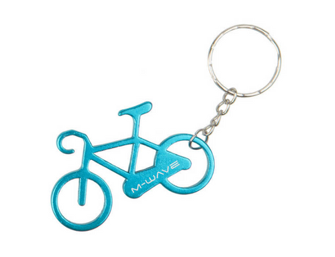 Брелок M-WAVE для ключей "велосипед", алюминиевый, голубой, логотип, 5-719908 M-Wave