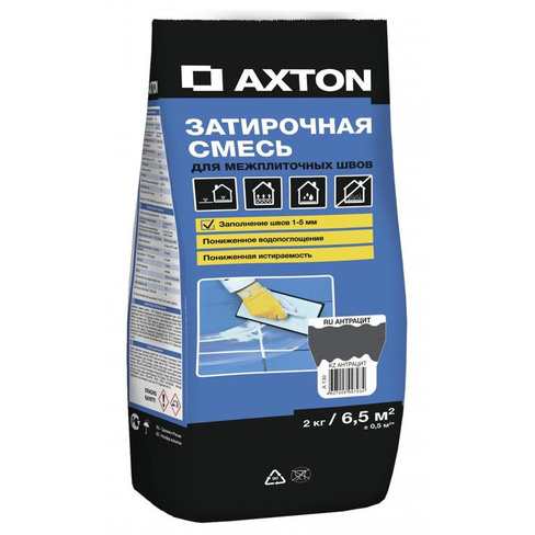 Затирка цементная Axton A.130 цвет антрацит 2 кг AXTON