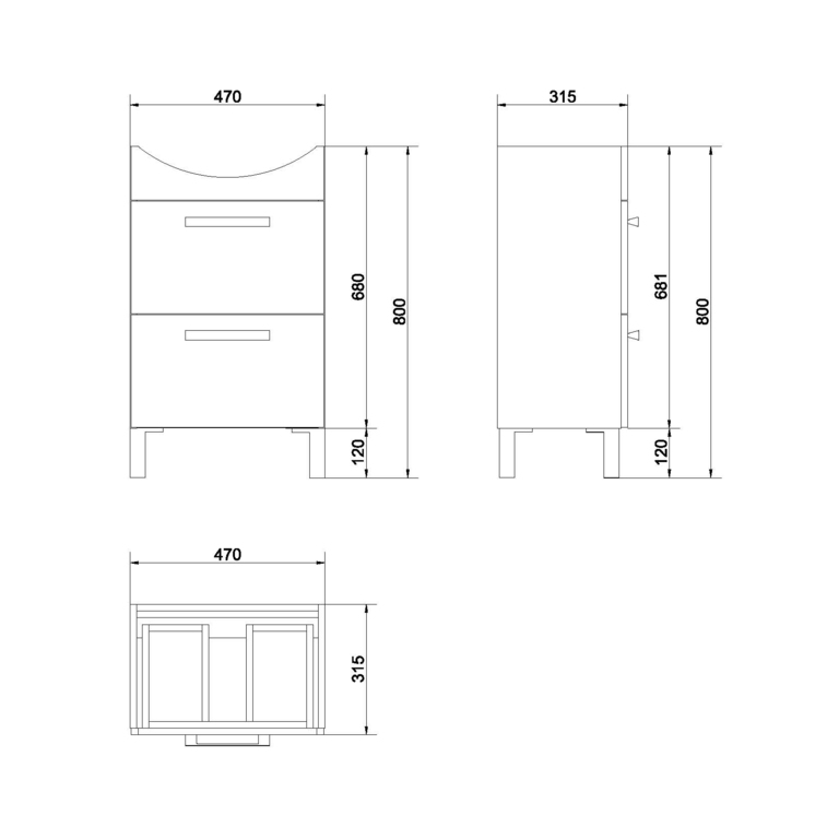 Тумба с раковиной cersanit melar 40