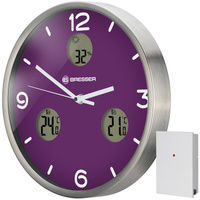 Bresser MyTime io NX Thermo/Hygro, 30 см, фиолетовые проекционные часы