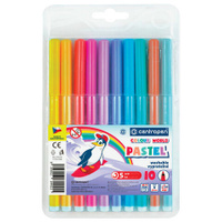 Фломастеры ПАСТЕЛЬНЫЕ 10 ЦВЕТОВ CENTROPEN Colour World Pastel смываемые 7550/10TP 7 7550 1087