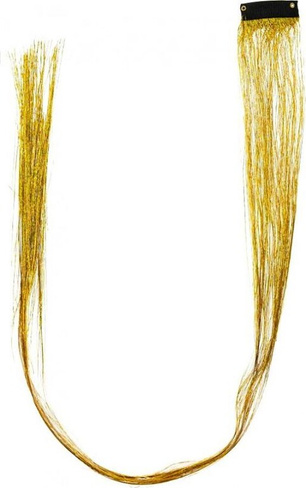 Прядь Lukky Fashion накладная на заколке, блестящая, 60 см, золотая