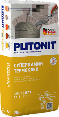 Клей термостойкий ПЛИТОНИТ СуперКамин ТермоКлей, 25 кг