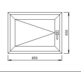 Окно пластиковое Exprof 58мм 850x650 Хрущевский холодильник