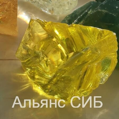 Кусковое стекло хрусталь желтый прозрачный от компании Альянс СИБ купить вгороде Новосибирск