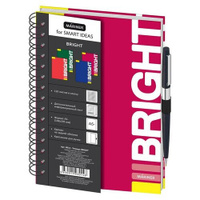 Бизнес-тетрадь Bright, А5,120л,148х205, резинка под ручку, кл, бордо,0014 Mariner