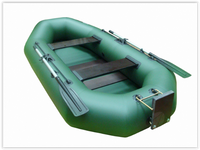 Двухместная надувная гребная лодка Уфимка-Инзер-2(280) НД (надувное дно) зеленая+транец