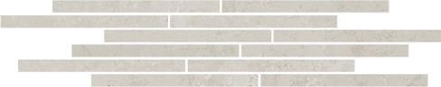 Керамическая плитка Декор Карму мозаичный серый светлый матовый 75х15