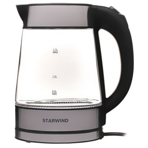 Чайник электрический StarWind SKG3311, 2200Вт, черный и серебристый