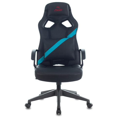 Компьютерное кресло Zombie Driver игровое, черное/голубое
