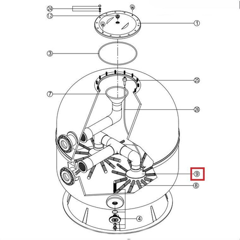 Коллектор фильтра Kripsol Ø 90-110 RCFI0009.01R