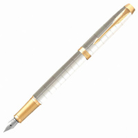 Ручка перьевая PARKER IM Premium Pearl GT корпус жемчужный лак позолоченные детали синяя 2143649