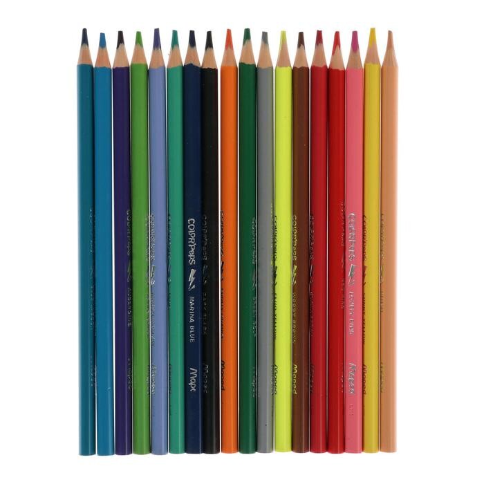 Купили 18 карандашей. Maped Color Peps strong. Цветные пластиковые карандаши.