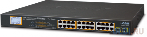 24-Port 10/100/1000T 802.3at PoE + 2-Port 1000SX SFP Gigabit Switch with LCD PoE Monitor (300W PoE Budget, Standard/VLAN