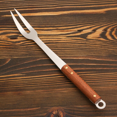 Вилка для мяса с деревянной ручкой 36 см, 7х3,5 см Шафран
