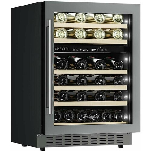 Винный холодильный шкаф Meyvel MV46PRO-KST2 компрессорный (встраиваемый / отдельностоящий холодильник для вина на 46 бут